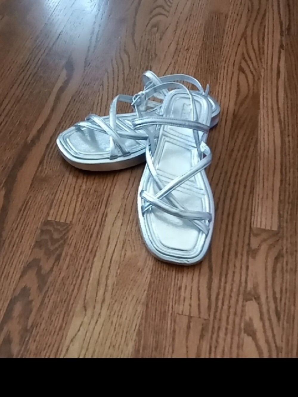 Zara Silver Sandals Size 37 - Picture 6 of 6
